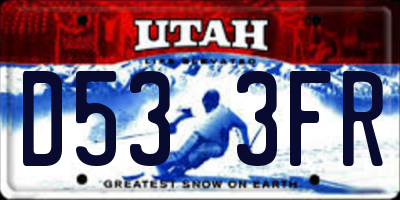 UT license plate D533FR