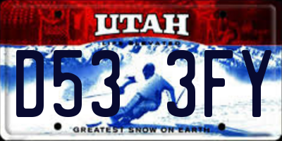 UT license plate D533FY