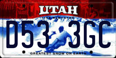 UT license plate D533GC