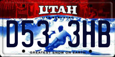 UT license plate D533HB