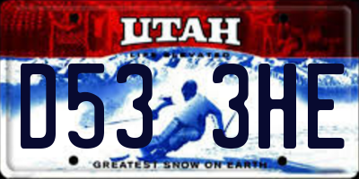 UT license plate D533HE