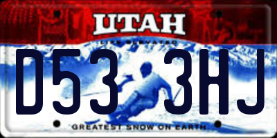 UT license plate D533HJ