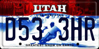UT license plate D533HR