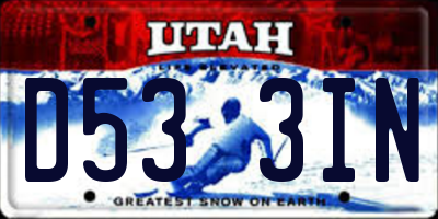 UT license plate D533IN