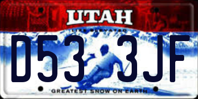 UT license plate D533JF