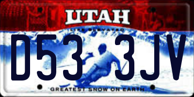 UT license plate D533JV