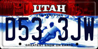UT license plate D533JW