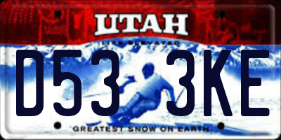 UT license plate D533KE