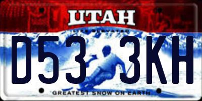 UT license plate D533KH