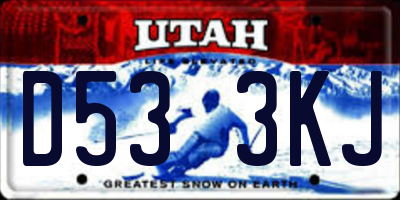 UT license plate D533KJ