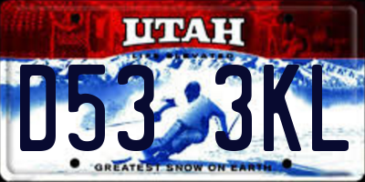 UT license plate D533KL