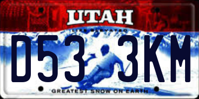 UT license plate D533KM