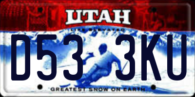 UT license plate D533KU