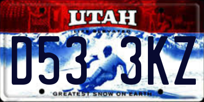 UT license plate D533KZ