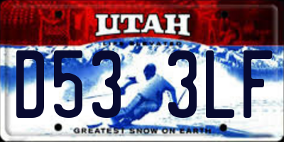 UT license plate D533LF