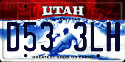 UT license plate D533LH