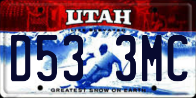 UT license plate D533MC