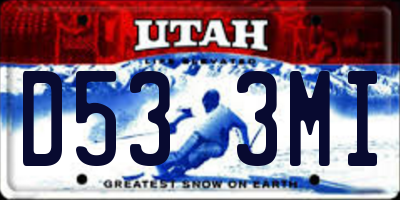 UT license plate D533MI