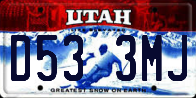 UT license plate D533MJ