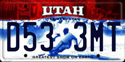 UT license plate D533MT