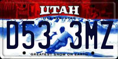UT license plate D533MZ