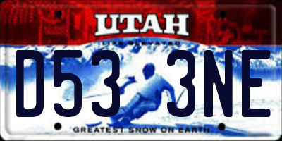 UT license plate D533NE