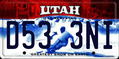 UT license plate D533NI