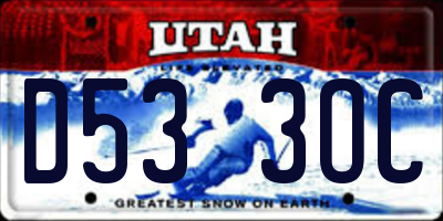 UT license plate D533OC