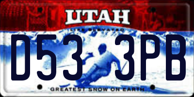 UT license plate D533PB
