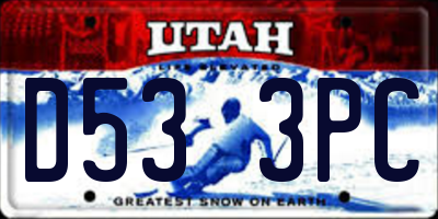 UT license plate D533PC
