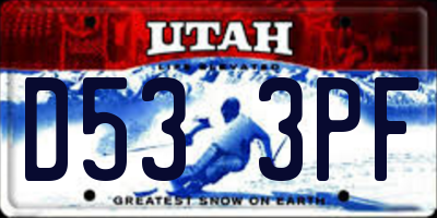 UT license plate D533PF