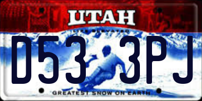 UT license plate D533PJ