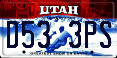 UT license plate D533PS
