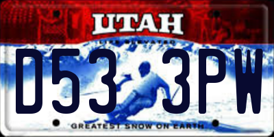 UT license plate D533PW