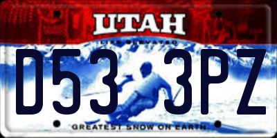 UT license plate D533PZ
