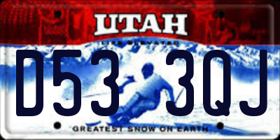 UT license plate D533QJ