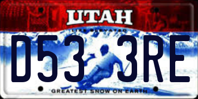 UT license plate D533RE