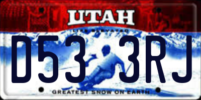 UT license plate D533RJ