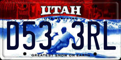UT license plate D533RL