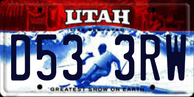 UT license plate D533RW