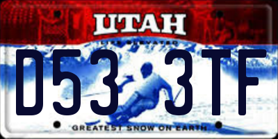 UT license plate D533TF