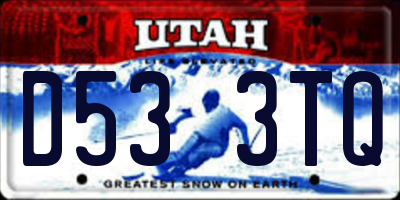 UT license plate D533TQ