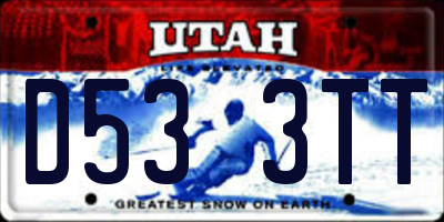 UT license plate D533TT