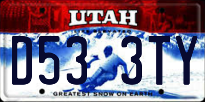 UT license plate D533TY