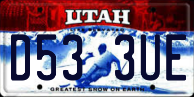 UT license plate D533UE