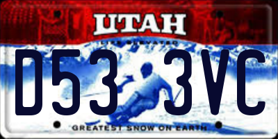 UT license plate D533VC