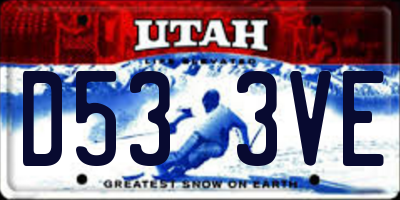 UT license plate D533VE