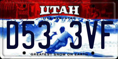 UT license plate D533VF