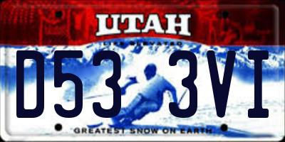 UT license plate D533VI