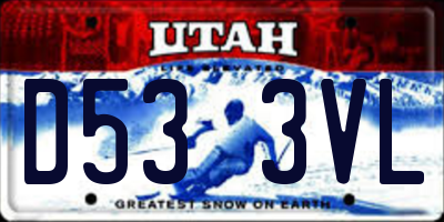 UT license plate D533VL